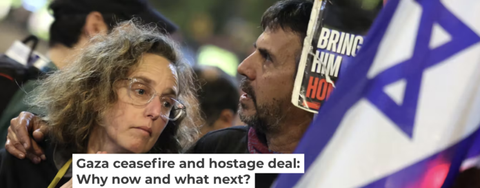 Demonstrators in Tel Aviv call on the Israeli government to secure the release of the hostages during a Jan. 15, 2025, protest. Jack Guez/AFP via Getty Images) Demonstrators in Tel Aviv call on the Israeli government to secure the release of the hostages during a Jan. 15, 2025, protest. Jack Guez/AFP via Getty Images)